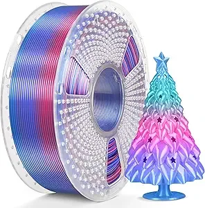 SUNLU SUNLU Silk Rainbow PLA Filament, Multicolor Silk 3D Printer Filament +/-, Fast Color Change Each 8 Meters, 330 Meters, 1kg/2.2lbs, Silk Rainbow Filament(Blue-Purple-Magenta)