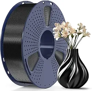 SUNLU SUNLU TPU-Silk 3D Printer Filament, 98A TPU, Glossy Silk Surface, Flexible, 1kg (2.2lbs), Black