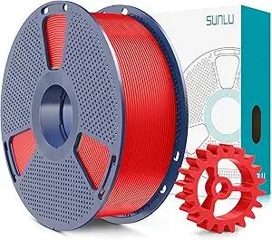 SUNLU SUNLU PLA+2.0 3D Printer Filament, Upgrade PLA+ Filament, Tougher and Stronger, Neatly Wound PLA Plus Filament, Dimensional Accuracy +/-, 1KG Spool(2.2lbs), Red
