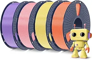 SUNLU SUNLU 4KG High Speed PLA Meta Filament Bundle, PLA 3D Printer Filament ±, Individually Vacuum Packed, 4kg Total, 1kg per Spool, Sunny Orange+Lemon Yellow+Sakura Pink+Taro Purple