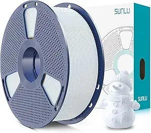 SUNLU SUNLU PLA+2.0 3D Printer Filament, Upgrade PLA+ Filament, Tougher and Stronger, Neatly Wound Filament, Dimensional Accuracy +/-, 1KG Spool(2.2lbs), Ceramic White