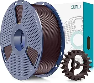 SUNLU SUNLU PLA+2.0 3D Printer Filament, Upgrade PLA+ Filament, Tougher and Stronger, Neatly Wound Filament, Dimensional Accuracy +/-, 1KG Spool(2.2lbs), Roasted Chestnut Black