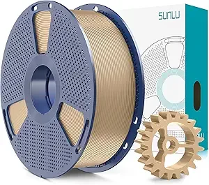 SUNLU SUNLU PLA+2.0 3D Printer Filament, Upgrade PLA+ Filament, Tougher and Stronger, Neatly Wound Filament, Dimensional Accuracy +/-, 1KG Spool(2.2lbs), Oak Wood