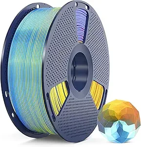 SUNLU SUNLU PLA+ Silk Filament, Four-Color 3D Printer Filament, Dimensional Accuracy +/-, 1KG Spool(2.2 lbs), Silk Quadruple Color(Blue Purple Orange Yellow)