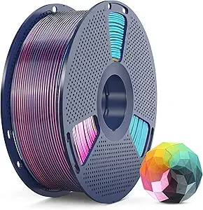 SUNLU SUNLU PLA+ Silk Filament, Four-Color 3D Printer Filament, Dimensional Accuracy +/-, 1KG Spool(2.2 lbs), Silk Quadruple Color(Red Yellow Green Black)