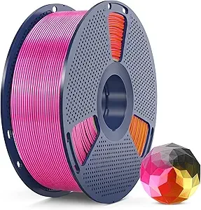 SUNLU SUNLU PLA+ Silk Filament, Four-Color 3D Printer Filament, Dimensional Accuracy +/-, 1KG Spool(2.2 lbs), Silk Quadruple Color(Black Red Yellow Grey)