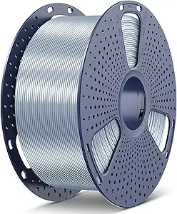 SUNLU SUNLU 3KG PLA+ Silk 3D Printer Filament, Large Spool(6.6lbs) Silk Filament, Dimensional Accuracy +/-, 3KG/1 Spool, Silver
