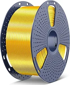 SUNLU SUNLU 3KG PLA+ Silk 3D Printer Filament, Large Spool(6.6lbs) Silk Filament, Dimensional Accuracy +/-, 3KG/1 Spool, Light Gold