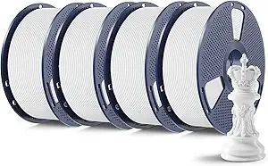 SUNLU SUNLU 4KG High Speed Matte PLA Filament, Smooth PLA Matte 3D Printer Filament Bundle, Up to/s Fast Filament Fits Most FDM 3D Printers, 1KG Reusable Spool 4 Packs, Matte White*4