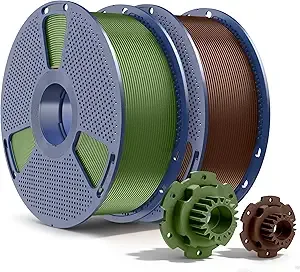 SUNLU SUNLU PETG Filament 2KG, High Strength PETG 3D Printer Filament, Dimensional Accuracy +/-, 1KG Spool(2.2lbs), 2 Pack, Olive Green+Coffee Brown