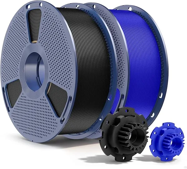 SUNLU SUNLU PETG Filament 2KG, High Strength PETG 3D Printer Filament, Dimensional Accuracy +/-, 1KG Spool(2.2lbs), 2 Pack, Black+Klein Blue