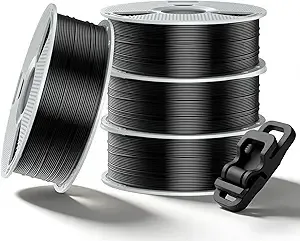 SUNLU SUNLU Easy PA Nylon Filament - Warp-Free & Easy Printing with Nylon 6+66, Strong, Durable Engineering Filament on a PC Spool, 4kg in Total, 1kg per Spool, 4 Pack, 4000g, (4xBlack)