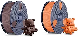 SUNLU SUNLU High Speed Matte PLA Filament, Up to/s Fast 3D Printer Filament, Smooth Matte PLA Filament Fits Most FDM 3D Printers, Chocolate & Sunny Orange