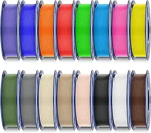 SUNLU SUNLU 16 Color PLA Filament Bundle, 250g per Spool,4kg Total,Black+White+Grey+Red+Klein Blue+Green+Yellow+Sunny Orange+Coffee Brown+Beige+Olive Green+Oak+Lavender Purple+Cyan+Bone White+Magenta