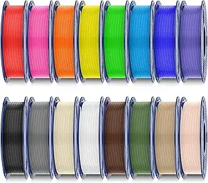 SUNLU SUNLU PLA+2.0 3D Printer Filament Bundle, Multicolor PLA+ Filament, Individually Vacuum Packed, 0.25kg per Spool, 16 Pack, 4kg Total