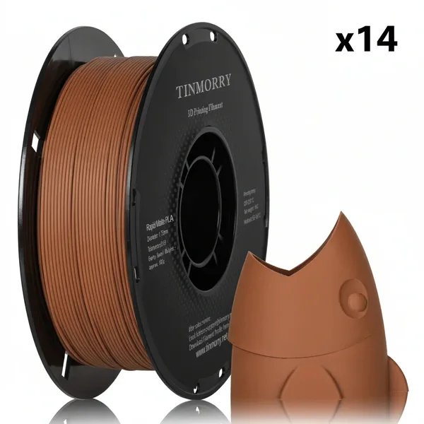 TinMorry 14 Rolls Matte PLA Filament, 1 KG 1 Spool