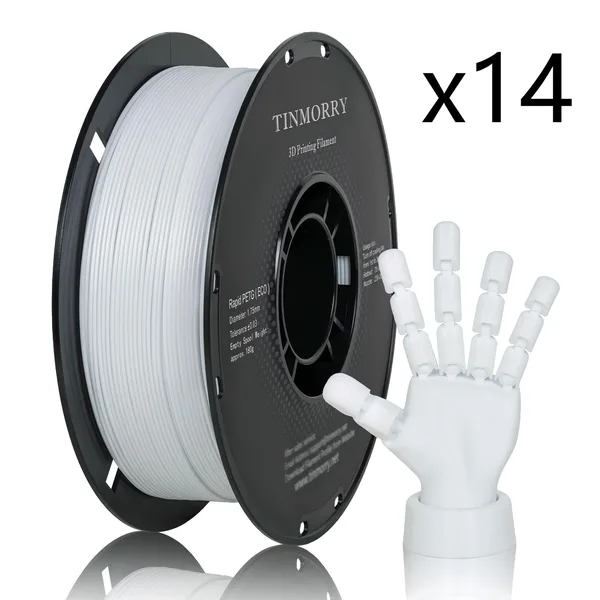 TinMorry 14 Rolls PETG-Eco Filament, 1 KG 1 Spool