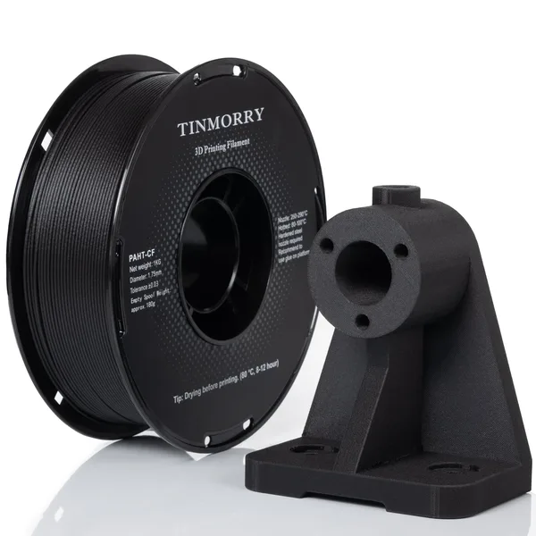 TinMorry Carbon Fiber PAHT 3D Printer Filament, 1 KG, Black