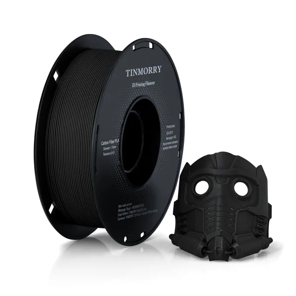 TinMorry Carbon Fiber PLA 3D Printer Filament, 1 KG, Black