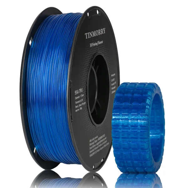 TinMorry 95A TPU 3D Printer Filament, 1 KG, Transparent Blue