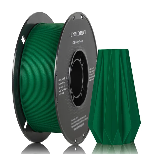 TinMorry Glass Fiber PETG 3D Printer Filament, 1 KG, Frosted Pine-Green