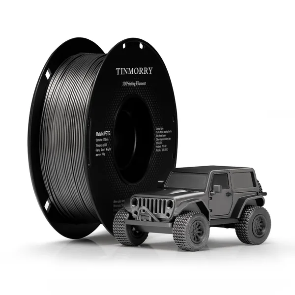 TinMorry Metallic PETG 3D Printer Filament, 1 KG, Metallic Space Grey