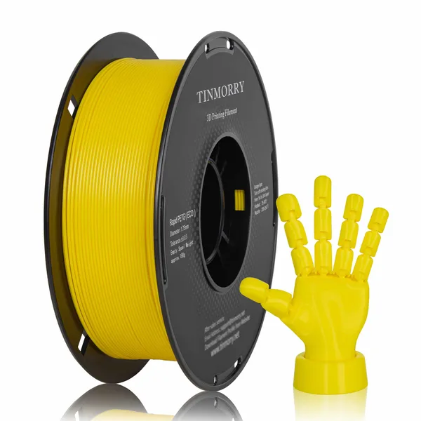 TinMorry Rapid PETG-Eco 3D Printer Filament, 1 KG, Bright Yellow