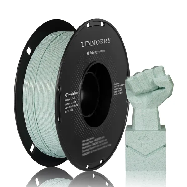 TinMorry Marble PETG 3D Printer Filament, 1 KG, Marble Magic Green