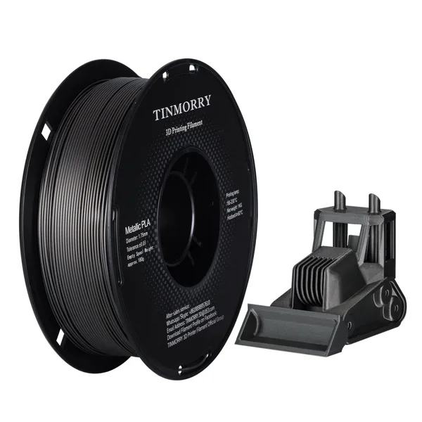 TinMorry Metallic PLA 3D Printer Filament, 1 KG, Metallic Space Grey