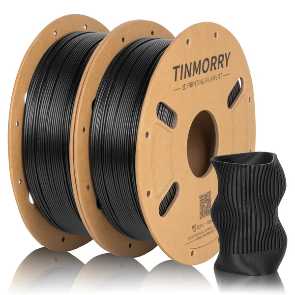 TinMorry Carbon Fiber PETG Filament Pack, 1 KG 1 Spool, Black