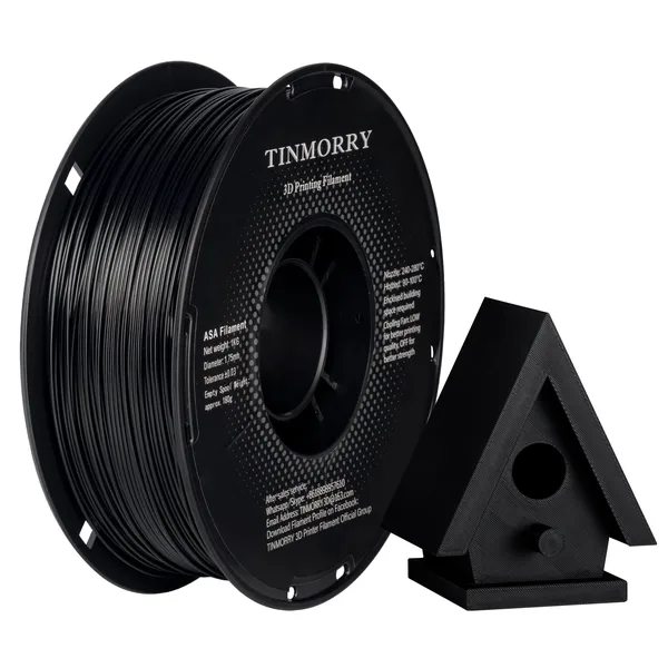 TinMorry ASA 3D Printer Filament, 1 KG, Black