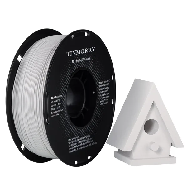TinMorry ASA 3D Printer Filament, 1 KG, White