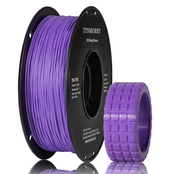 TinMorry 95A TPU 3D Printer Filament, 1 KG, Fluorescent Purple
