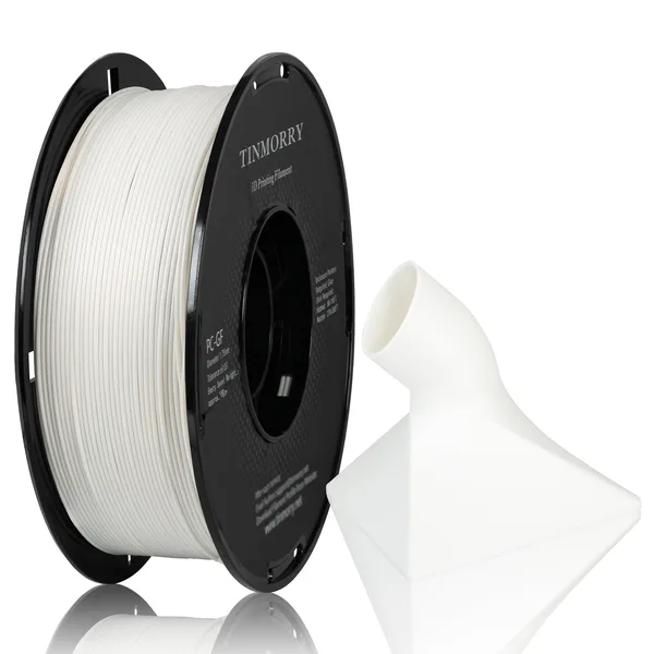 TinMorry Glass Fiber PC 3D Printer Filament, 1 KG, Frosted White