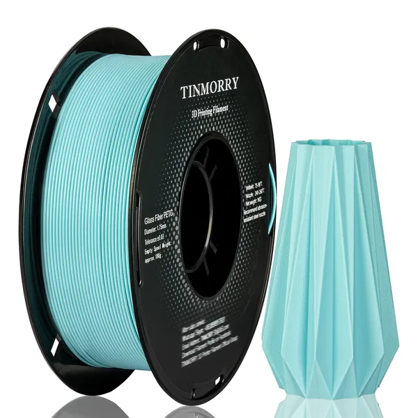 TinMorry Glass Fiber PETG 3D Printer Filament, 1 KG, Frosted Ice Blue