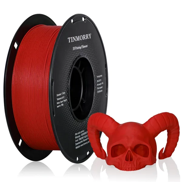 TinMorry Glass Fiber PETG 3D Printer Filament, 1 KG, Frosted Red