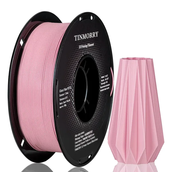 TinMorry Glass Fiber PETG 3D Printer Filament, 1 KG, Frosted Sakura Pink