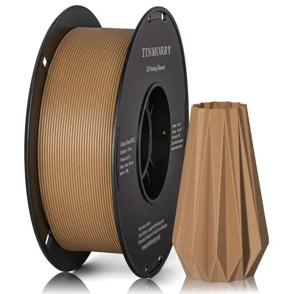 TinMorry Glass Fiber PETG 3D Printer Filament, 1 KG, Frosted Brown