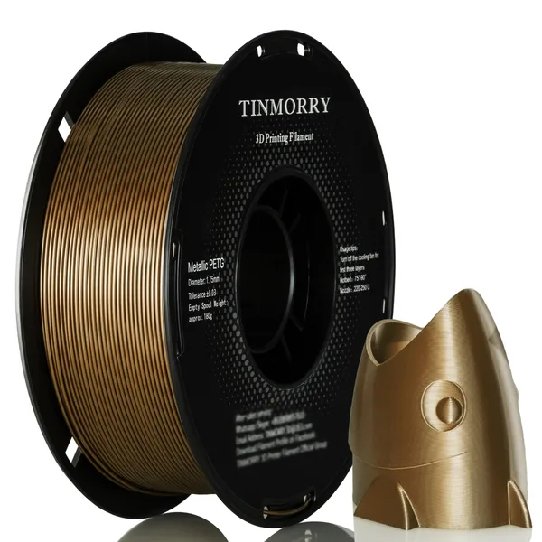 TinMorry Metallic PETG 3D Printer Filament, 1 KG, Metallic Bronze