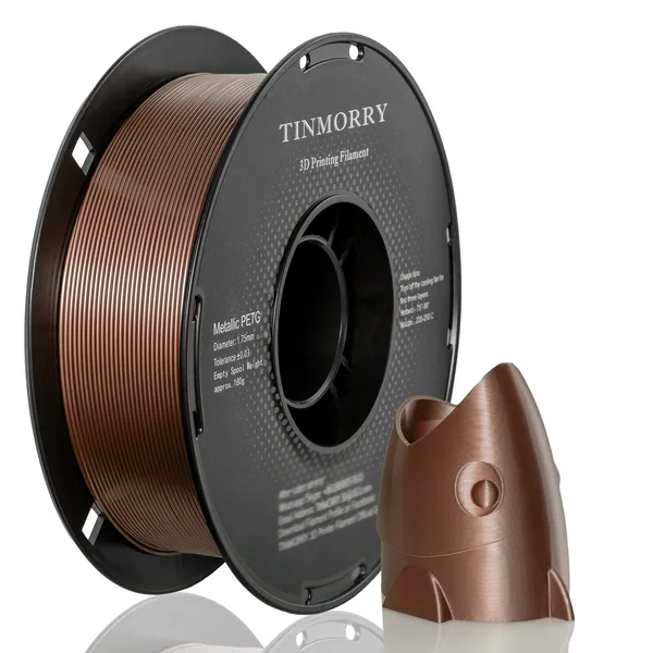 TinMorry Metallic PETG 3D Printer Filament, 1 KG, Metallic Rose Gold