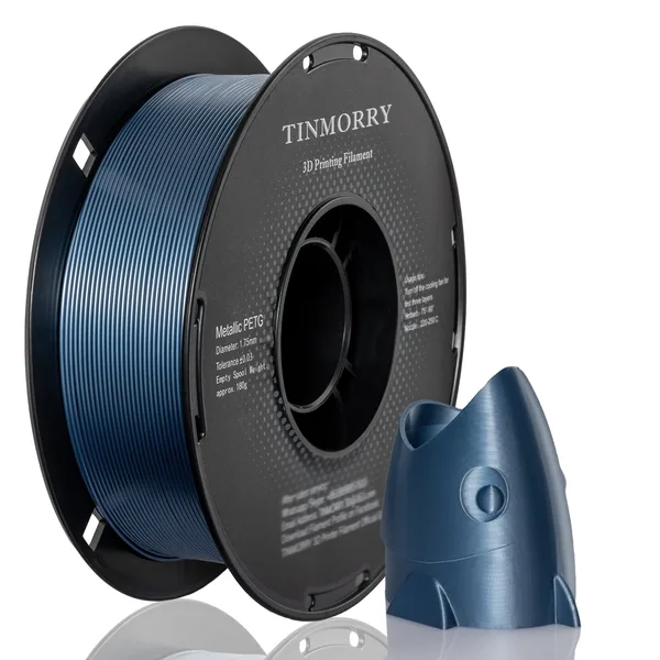 TinMorry Metallic PETG 3D Printer Filament, 1 KG, Metallic Blue