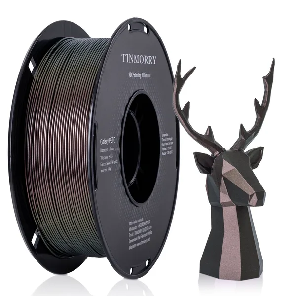 TinMorry Galaxy PETG 3D Printer Filament, 1 KG, Galaxy Purple Gold