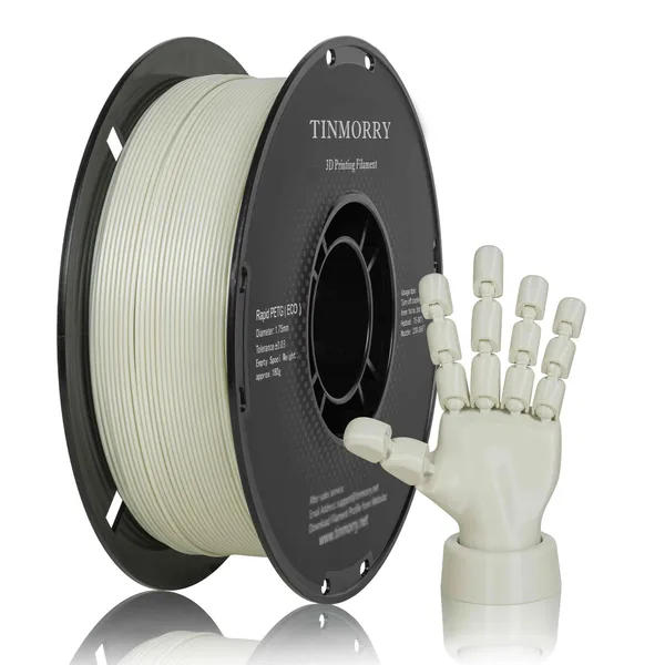 TinMorry Rapid PETG-Eco 3D Printer Filament, 1 KG, Meeple White