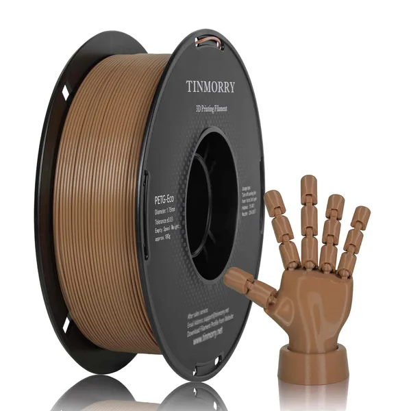 TinMorry Rapid PETG-Eco 3D Printer Filament, 1 KG, Mocha Mousse Chocolate Brown
