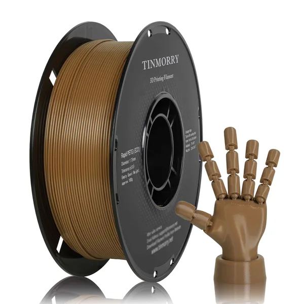 TinMorry Rapid PETG-Eco 3D Printer Filament, 1 KG, Coffee