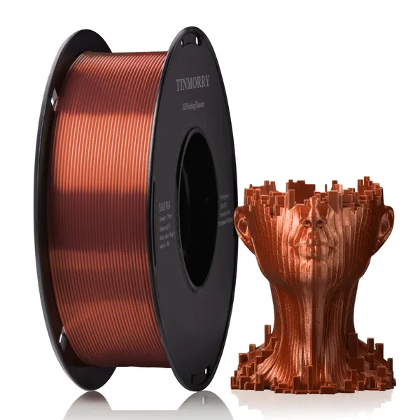 TinMorry Silk PLA 3D Printer Filament, 1 KG, Silk Copper