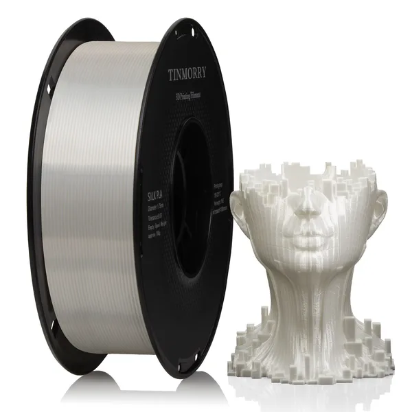 TinMorry Silk PLA 3D Printer Filament, 1 KG, Silk White