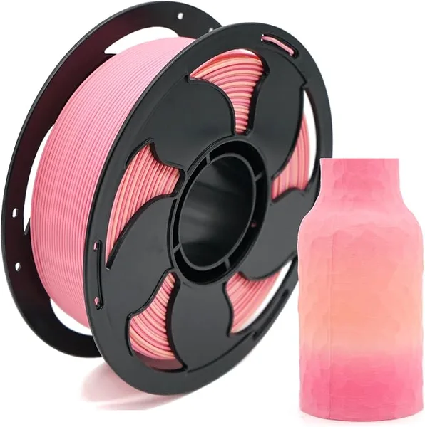 Toksen 3D Matte Gradient Rainbow Spring PLA Filament for 3D Printer High Speed/s, 1kg (2.2lbs) Spool 3D Printing PLA Filament Rod Fit Most FDM Printer Perfectly Hide The Layer Line
