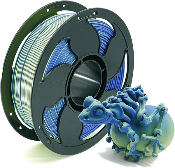 Toksen 3D Matte Dual Bi Color Yellow Blue PLA Filament 2 in 1 High Speed/s Coextrusion 3D Printer Filament Rapid Magic Color Change, Matte PLA 1kg (2.2lbs) Spool Perfectly Hide The Layer Line