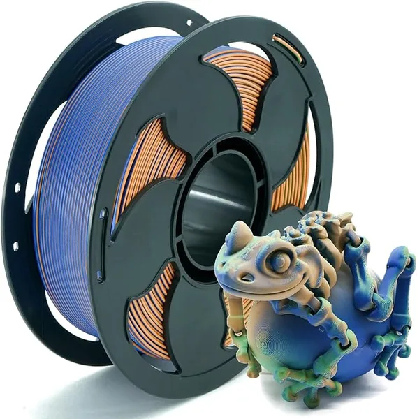 Toksen 3D Tri Color Green Blue Orange Matte PLA Filament 3 in 1 High Speed/s Coextrusion 3D Printer Filament Rapid Magic Color Change, Matte PLA 1kg (2.2lbs) Spool Perfectly Hide The Layer Line